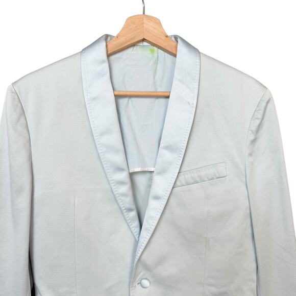 Dolce & Gabbana Light Blue Cotton Blend Blazer Size 46 Authentic Button Closure - Picture 4 of 16